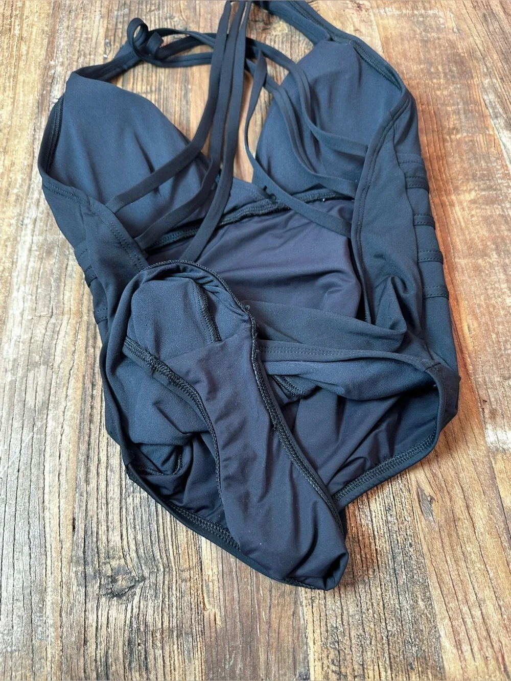 La Blanca Black One-Piece Swimsuit with Logo Tag